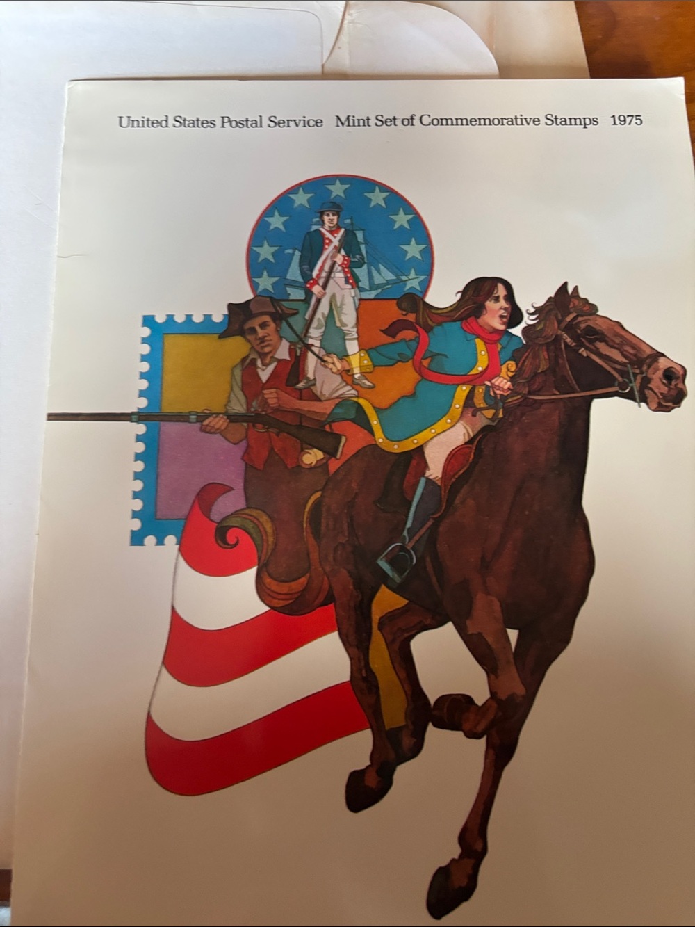 1975 Commemorative Art Print - Red, Blue, Brown